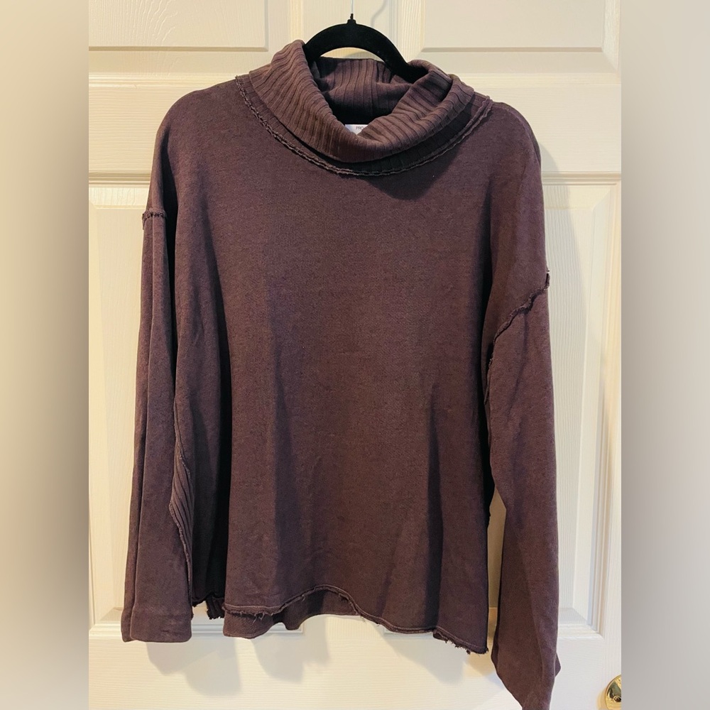 Project Social T Chocolate Brown Cowl Neck Sweater